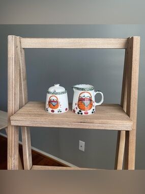 Vtg Country Apple Basket Creamer & Sugar Bowl Set Farmhouse Cottagecore Gift Tea
